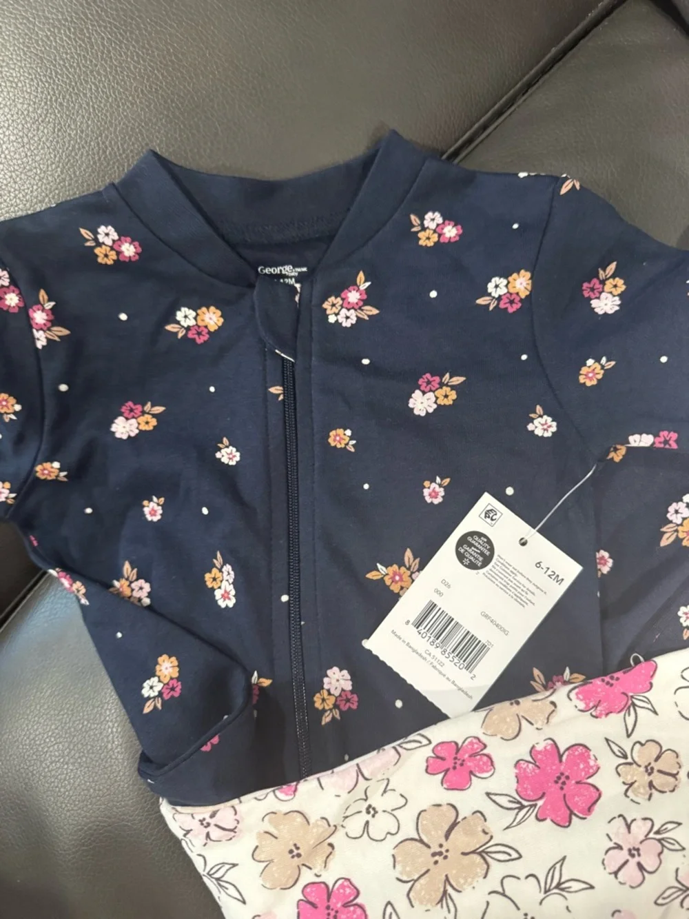 George Baby Set of 2 Footie Pajamas 6-12 Months NWT